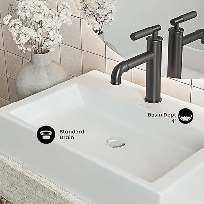 Claire 20 Rectangle Ceramic Vessel Sink, Matte White