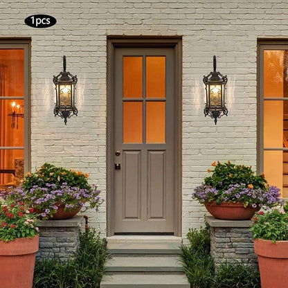 Outdoor Wall Light Fixtures, IP55 Waterproof Outside Wall Lantern Retro Exterior Wall Sconces Vintage Wall-Mounted Lights for Garage House Porch Doorway, E26 w/o Bulb