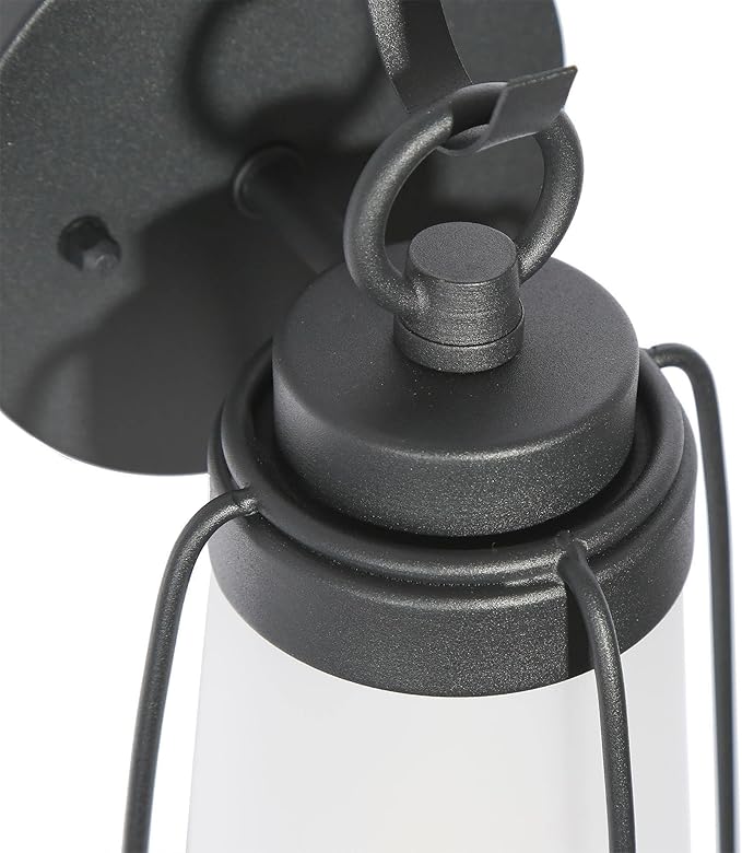 Farmhouse Outdoor Wall Light Fixture, Black Exterior Wall Mounted Lantern Sconces with Frosted Glass, Anti-Rust Porch Lights for Front Door, Garage, Entry, Porch, Patio, and Gazebo