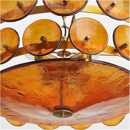 French Retro Design Brown Glass Lamp Living Room Lamp American Minimalist Bedroom Light Luxury Dining Room Chandelier,Modern Lighting
