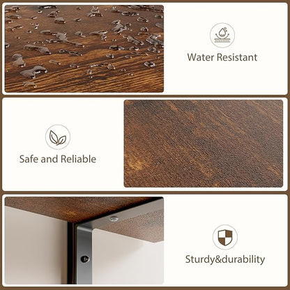 Floating Shelf for Wall - 3 Tier 24"x 31.5" Shelves for Room Wall for Bathroom, Bedroom, Toilet, Kitchen, Living Room, Office, Rustic Brown