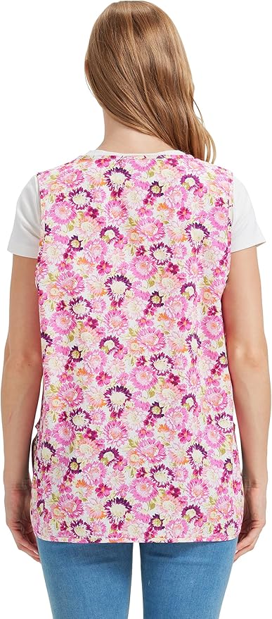 Nanxson Cobbler Apron for Women with 2 Patch Pockets Cotton Printed Vintage Apron with Buttons for Work Chef Kitchen Home