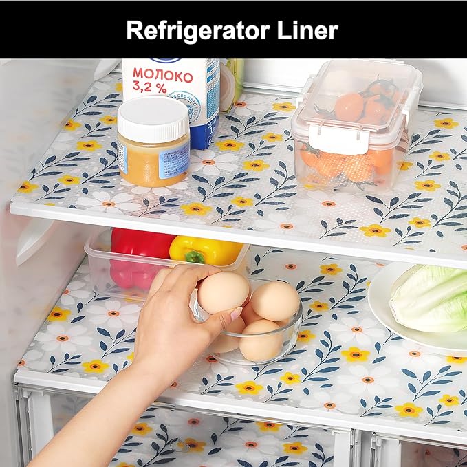 Cooyes Shelf Liner – Premium Non-Adhesive Cabinet & Drawer Liner for Kitchen – Waterproof Shelf Paper with Modern Pattern – Durable EVA Cabinet Mat – Easy to Cut （12" W x 360" L）