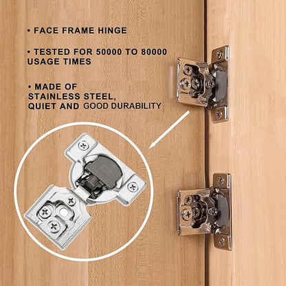 3/4 Inch Overlay Soft Close Cabinet Hinges, 2 Pack Slow Soft Close Hinges for Kitchen Cabinets Satin Nickel Hidden Self Closing Kitchen Cabinet Hinges for Cupboard