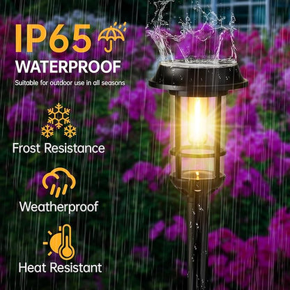 8 Pack Bright Solar Pathway Lights, LED Solar Powered Garden Lights Outdoor Waterproof IP65, Landscape Lighting for Path Walkway, No Wiring, Easy to Mount, Auto On/Off 2700K Warm White
