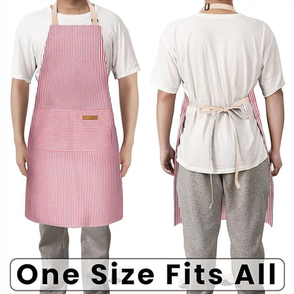 BeLuyi 2 Pack Adjustable Bib Apron with 2 Pockets Chef Cooking Kitchen Restaurant Aprons for Women Men