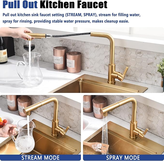 15x17 Gold Drop In Bar Sink with Faucet - 15 Inch Gold Drop In Small Kitchen Sink and Faucet Combo Set, 9 Inch Deep Stainless Steel Bar Sinks Workstation with Accessories