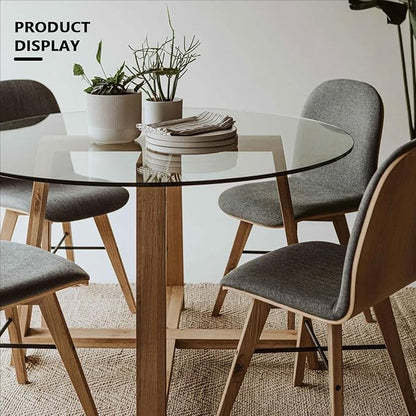 36" Round Tempered Glass Table Top - 1/2" - Thick Flat Polished Edge