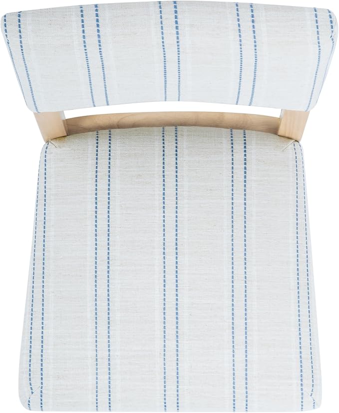 HomePop 24" Open Back Counter Stool|HomePop Home Décor|Fabric Chairs for Dining Room, Kitchen and Living Room - Blue and White Stripe(Single Pack)