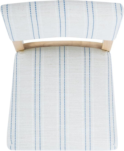 HomePop 24" Open Back Counter Stool|HomePop Home Décor|Fabric Chairs for Dining Room, Kitchen and Living Room - Blue and White Stripe(Single Pack)
