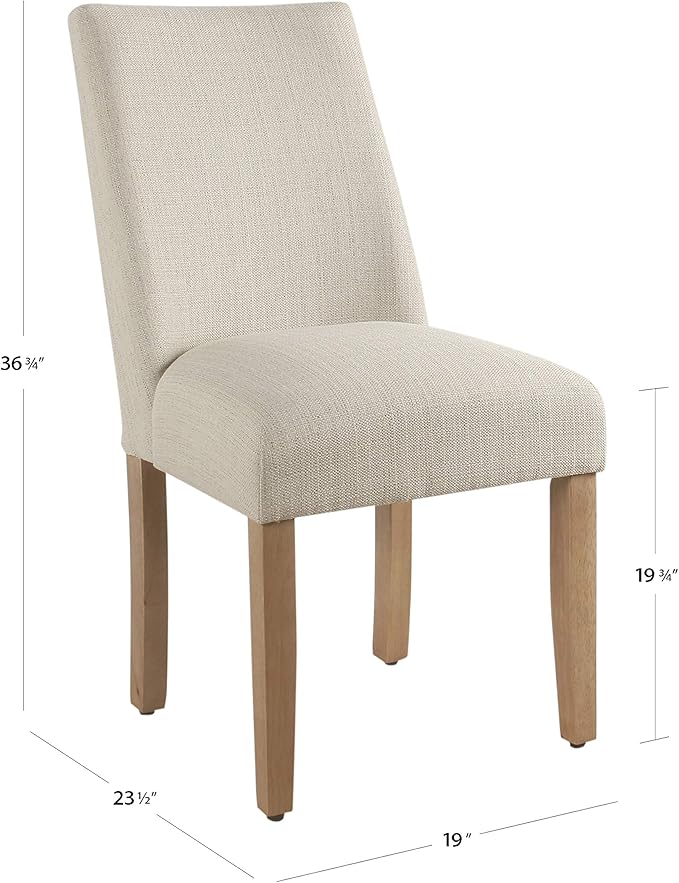 Homepop Home Decor | Upholstered Modern Curved Back Dining Chair | Single Dining Chair | Decorative Home Furniture, Linen Cream (Single Pack)