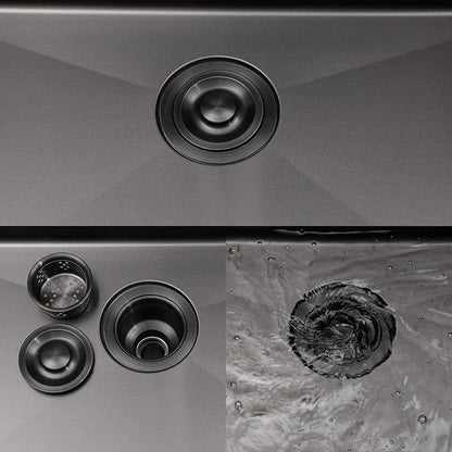 SHACO 33 Inch Black Undermount Kitchen Sink, 33x19 Gunmetal Black Stainless Steel Workstation Single Bowl Basin Wet Prep Undermount Kitchen Sink with Cutting Board