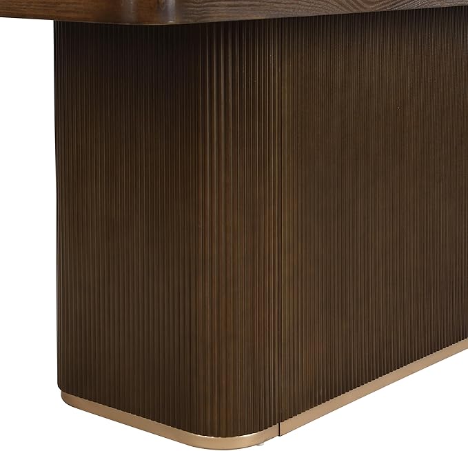 Christopher Knight Home Scout 84 Inch Dining Table for 6 People, Modern Kitchen Table with Pillar Legs, Wooden Rectangular Spacious Dinner Furniture for Dining Room, Home Office, Walnut