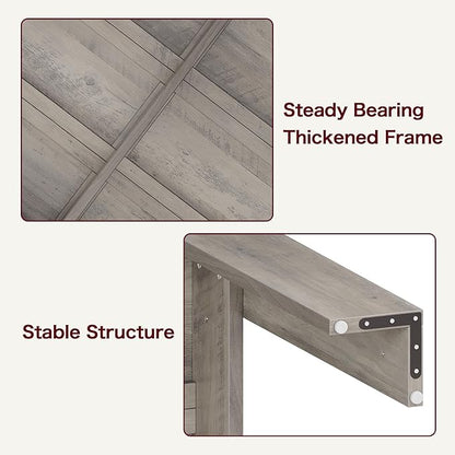 GarveeHome Dining Table for 4-6, Rectangular Dining Room Table with Large Table Top, Farmhouse Wood Dining Dinner Table for Dining Room, Kitchen, Living Room, Retro Gray