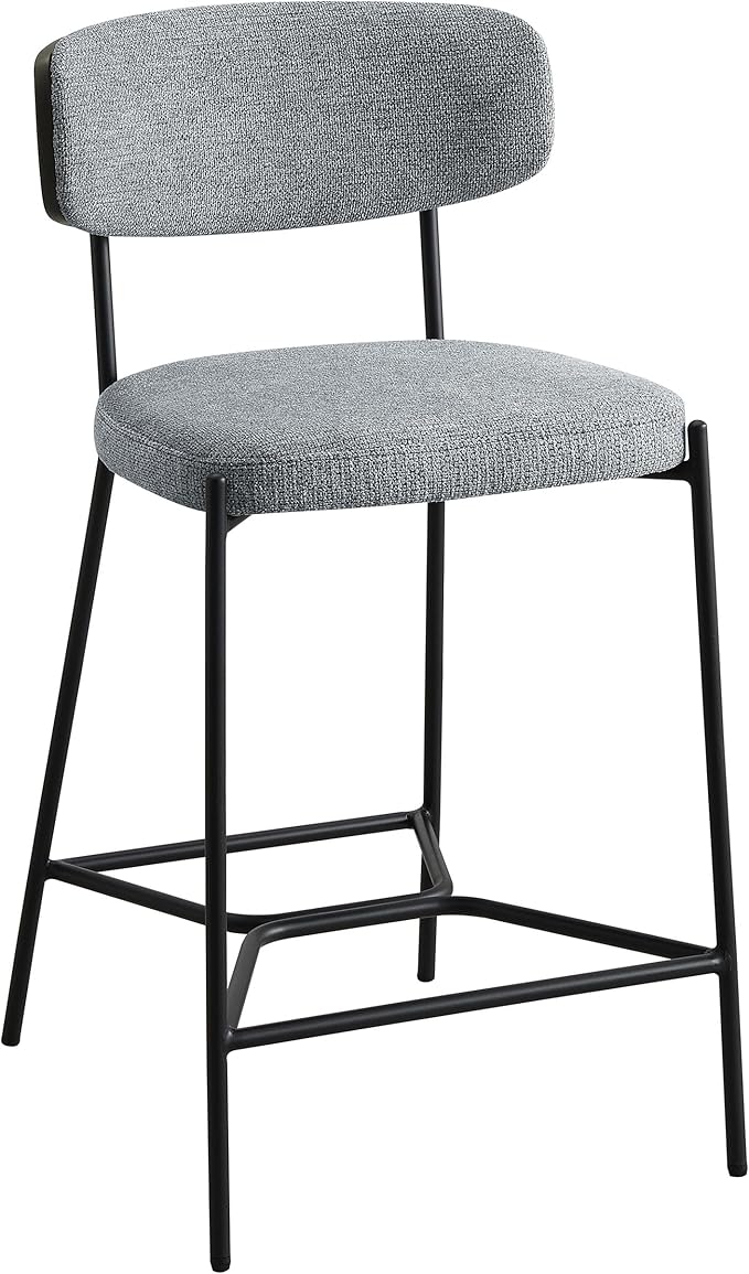 Coaster Home Furnishings - Elison - Counter Height Stools (Set of 2) - Curved Backrest, Padded Seat, Footrest - Kitchen & Dining - 24-inch - Grey - 182646