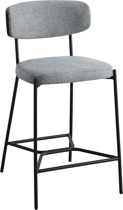 Coaster Home Furnishings - Elison - Counter Height Stools (Set of 2) - Curved Backrest, Padded Seat, Footrest - Kitchen & Dining - 24-inch - Grey - 182646