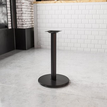 Flash Furniture Beverly 18" Round Restaurant Table Base with 3" Diameter Table Height Column, Commercial Cast Iron Restaurant Round Table Base, Black