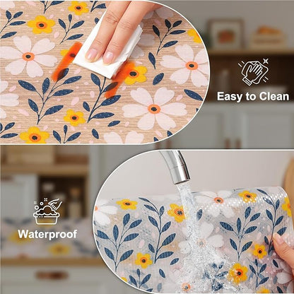 Cooyes Shelf Liner – Premium Non-Adhesive Cabinet & Drawer Liner for Kitchen – Waterproof Shelf Paper with Modern Pattern – Durable EVA Cabinet Mat – Easy to Cut （12" W x 360" L）