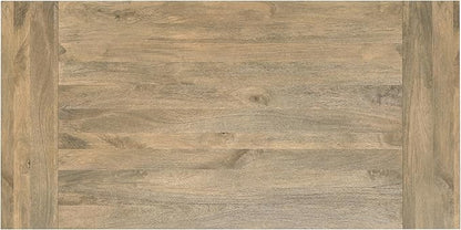 SIMPLIHOME Whitley Dining Table - 72 inch Wide Solid Mango Wood Rectangular Table in Grey Wash, Modern Farmhouse Style for Dining Room or Kitchen with Extra-Thick Trestle Base, Seats 6