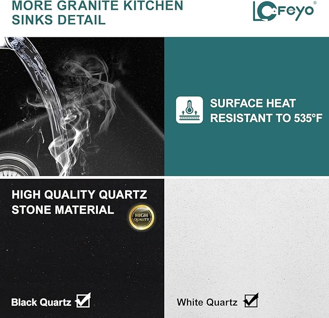 24x18 Inch Undermount Laundry Sink, Black Granite Composite Quartz Sink, 12 Inch Deep Single Bowl Utility Sink, Non-Porous, Scratch Resistant, Easy to Clean, Modern Sink for Laundry Room
