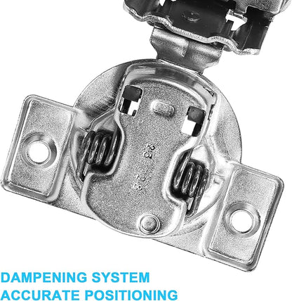 1-1/4 Inch Overlay Soft Close Cabinet Hinges, 20 Pack Slow Soft Close Hinges for Kitchen Cabinets Satin Nickel Hidden Self Closing Kitchen Cabinet Hinges for Cupboard