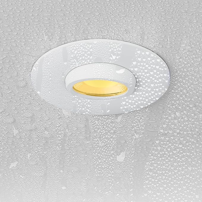 Sublimation Black 8 Packs 3 Inch 3CCT Gimbal Led Recessed Light with Junction Box 10w,Waterproof recessed Lights for Shower,Black recessed Lights,3 Colors Adjustable