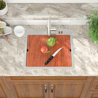 Mocoloo 21 Inch Bar Sink with Faucet, 16 Gauge Drop in Workstation Sink - 21x20x9" Stainless Steel Single Bowl Small Kitchen Sink with Pull-Out Faucet