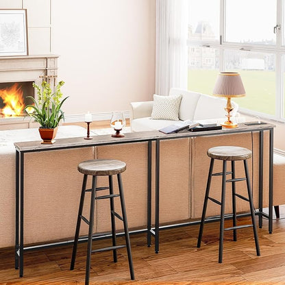 HOOBRO 70.9" Narrow Console Table with Charging Station, 5.9" Slim Sofa Table Behind Couch, 2 AC Outlets & USB-C Ports, Long Entryway Tables for Small Spaces, Livingroom, Greige BG185UXG01G1