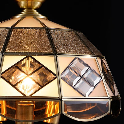 15" European-Style Palace Chandelier, 3-Light Antique Gold Ceiling Light Fixture, Farmhouse Retro Metal Hanging Pendant Lamp for Dining Room Bedroom Kitchen Island Hallway