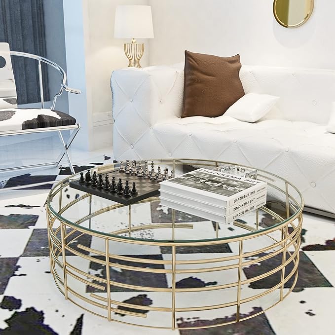 40" Inch Round Glass Table Top 0.36" Inch Thick Tempered Pencil Polished Edge, for Dining, Coffee, Restaurant，Coffee, Office, Side Table