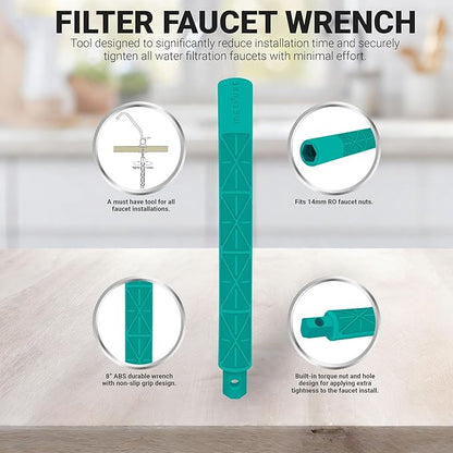 Metpure Non-airgap NSF Certified RO Faucet Reverse Osmosis Drinking Water Filtration System Water Dispenser Spout (Chrome). Vase Style with Faucet Wrench.