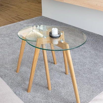 12-Inch Round Tempered Glass Table Top, 3/8” Thick, Flat Polished Edge, Durable Glass for Dining, Coffee, and Office Tables
