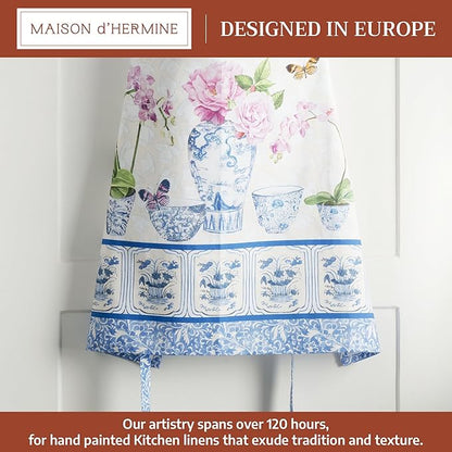 Maison d' Hermine 100% Cotton Apron for women with Pocket Kitchen Chef Apron for Men Cooking Mothers Day Gifts
