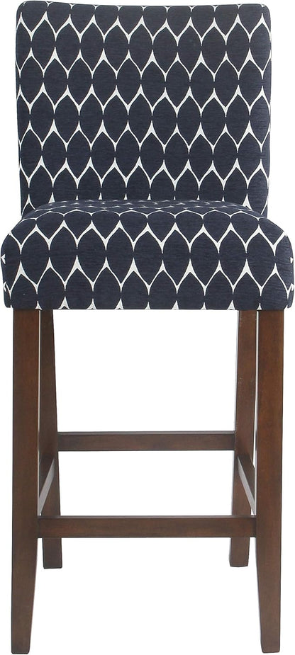 HomePop Upholstered Counter Height Barstool, 29-inch, Textured Navy