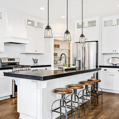 classy leaves Pendant Lights, Farmhouse Hanging Light Fixtures with Seeded Glass Shade, Brown Pendant Lighting Kitchen Island for Foyer, Hallway, Entryway