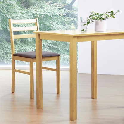 Livinia Seattle Modern Farmhouse Kitchen Dining Room Chair Set of 4, Solid Wood Fabric Upholstered Cushion Seat Wood Ladder Back Chairs (Natural)