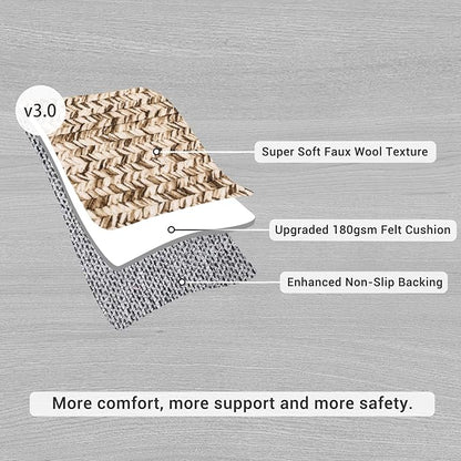 Printed Washable Area Rug 9 x 12 Rug for Living Room Modern Rugs for Bedroom Imitation Braided Large Area Rug Non Slip Throw Rugs Stain Resistant Carpet for Nursery Dining Room 9'x12' Natural