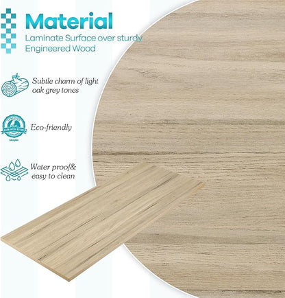 Kaboon 42x20 inches Tabletop, Solid One-Piece Desktop for Sit Stand Desk, Double Desks, L Desk DIY,Wood Countertop Home or Commercial Use,1 inch Thick, Light Oak, 20" D x 42" W