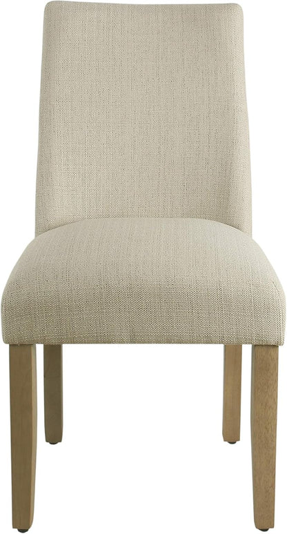 Homepop Home Decor | Upholstered Modern Curved Back Dining Chair | Single Dining Chair | Decorative Home Furniture, Linen Cream (Single Pack)