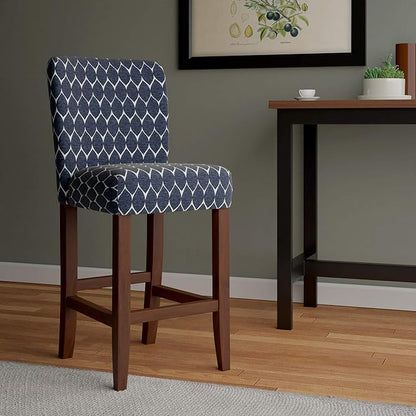 HomePop Upholstered Counter Height Barstool, 29-inch, Textured Navy