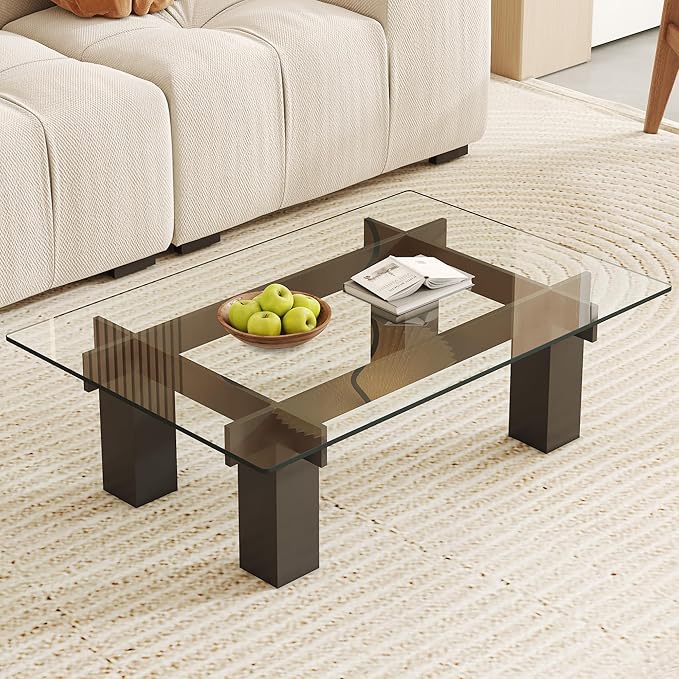24"x36" Rectangle Tempered Glass Table Top 3/8" Thick Flat Polish Eased Corners Side Table Replacement Clear Glass Tables Top for Living Room Patio Table Tops