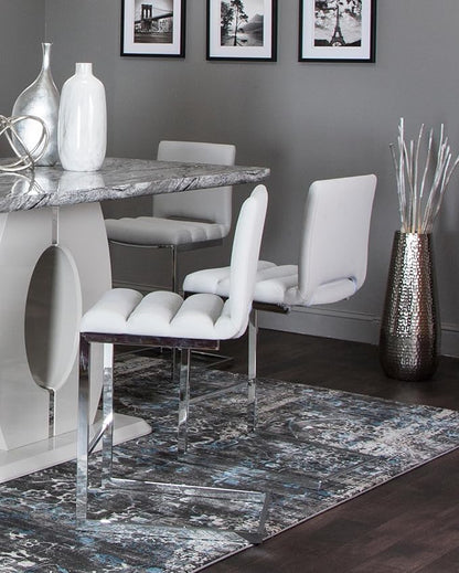 Sunset Trading Delta 24" Upholstered Barstools | Set of 2 Counter Height Stools | S-Shaped Chrome Cantilever Base | Light Gray Padded Upholstery | Dining Room, Home Bar, Pub, Kitchen Island Seating