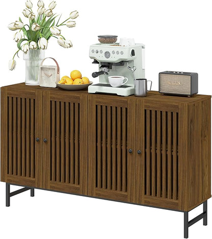 Gyger Buffet Storage Cabinet with 4 Doors,Kitchen Sideboard with Storage,Coffee Bar Cabinet for Kitchen,Living Room,Natural