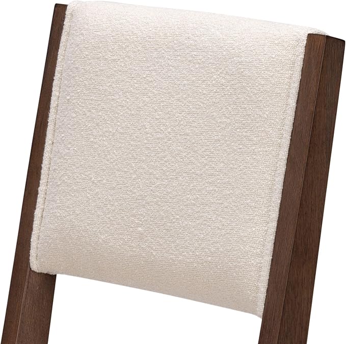 Plank+Beam Sereno Counter Stool, 24", Set of 2, Sturdy Wood Modern Kitchen Counter Height Stool, Upholstered Cushion Counter Chair with Back, Walnut/Ivory