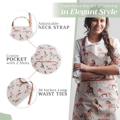 Maison d' Hermine 100% Cotton Apron for women with Pocket Kitchen Chef Apron for Men Cooking Mothers Day Gifts