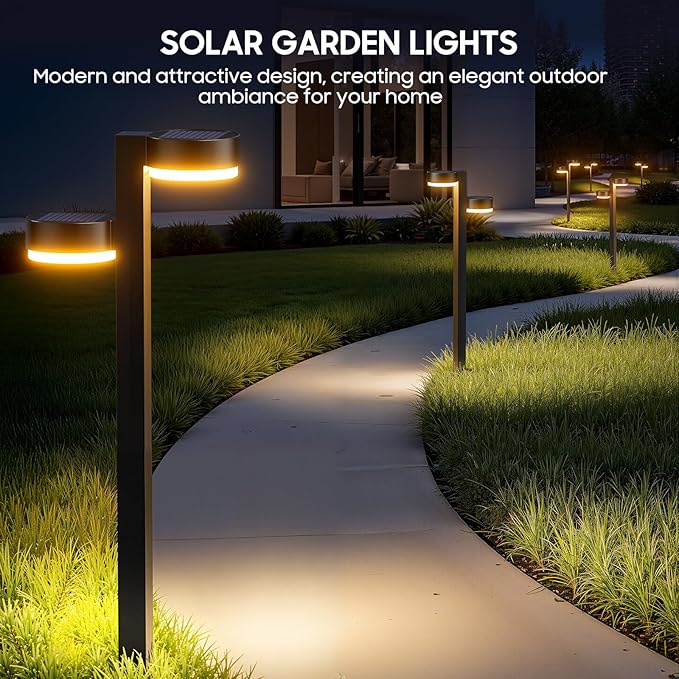 ELECLINK Solar Pathway Lights Outdoor Waterproof, 6 Pack with 12 Head Solar Lights Outdoor Super Bright Up to 15Hrs, Auto On/Off Garden Light for Yard Patio Path Walkway Driveway Outside Decor