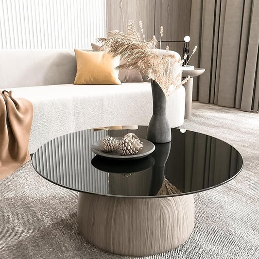30" Tempered Glass Table Top Round Black Table Surface 1/4'' Thick Pencil Polished Edge Multipurpose for Dining, Coffee, Restaurant and End Table (30 inch-Black)