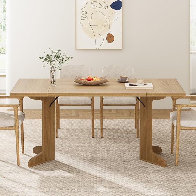 GAOMON 71.1 Inch Dining Table for 6-8 People, Farmhouse Rectangle Kitchen Table, Large Wooden Dinner Table with Thicken Tabletop and Sturdy Legs, Kitchen and Dining Room Furniture, Oak