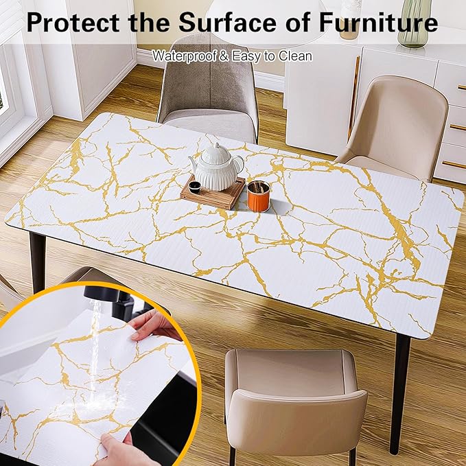 Drawer and Shelf Liner for Kitchen Cabinet,Non-Adhesive Cabinet Liner 24in x 10FT,Waterproof Shelf Paper Non-Slip Mats Cupboard Liners Contact Protect Dresser/Shelves/Table-Gold Marble