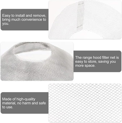 DOITOOL Round Range Hood Grease Filter - 10 Pcs Mesh Stove Hood Oil Catcher Oil Nets Kitchen Filter Net Accessories - 8.3 inch